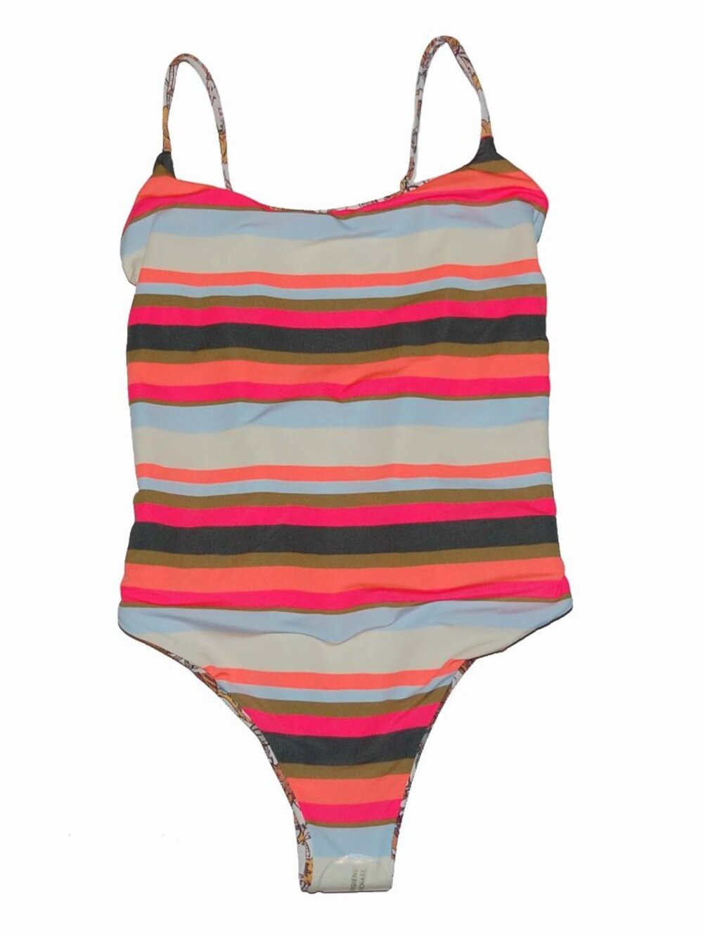 NWT Maaji Floral & Stripe One Piece Reversible Swimsuit L Large